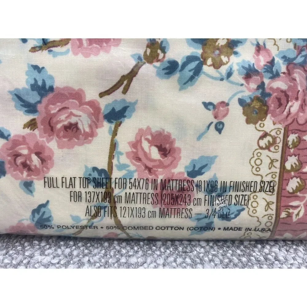 Cannon Monticello No Iron Percale Full Flat Top Sheet New VTG‎ Sealed